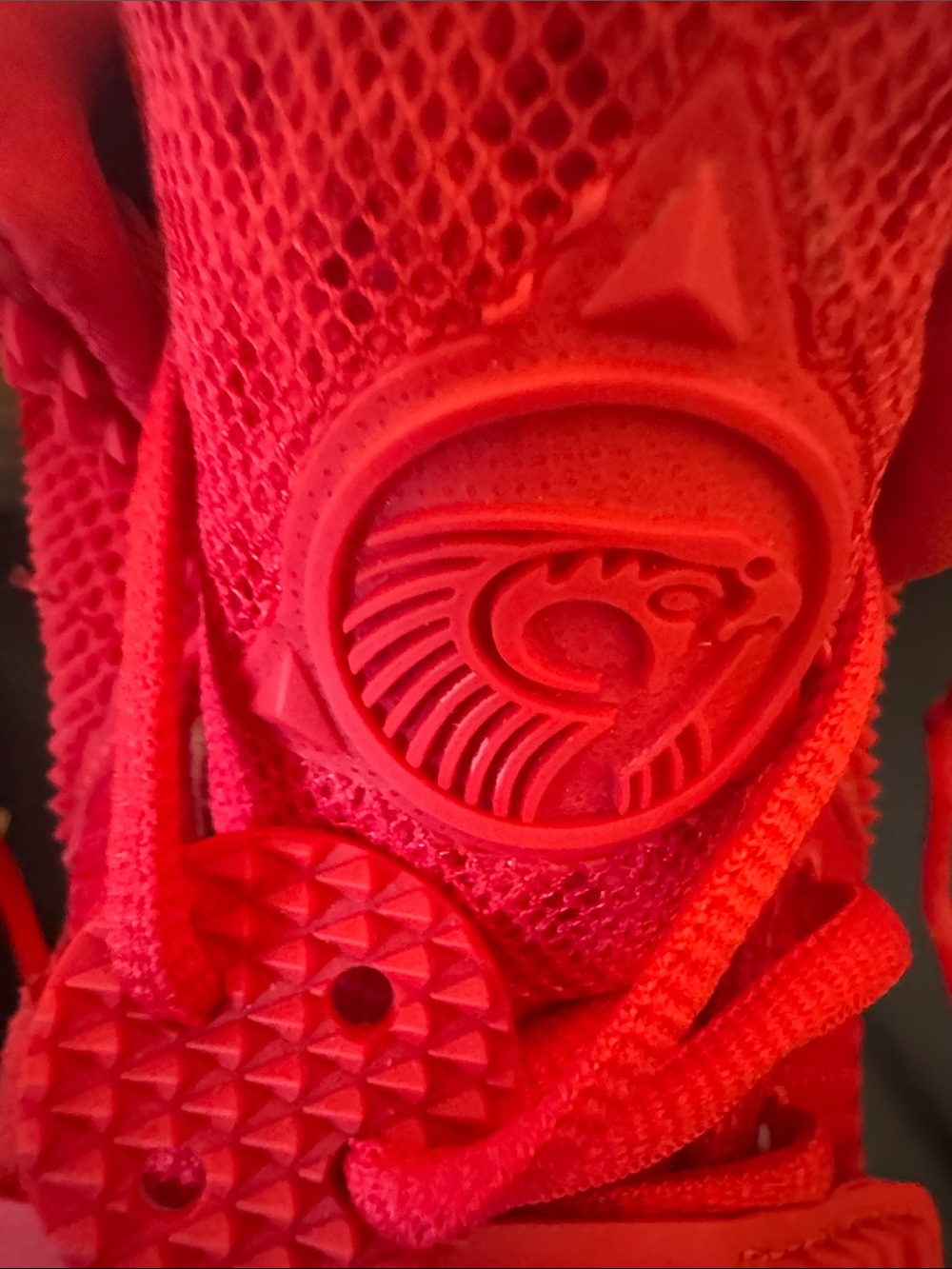 Nike Yeezy Red a October All-Red High-Top Sneakers - Picture 3 of 7